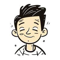 Vector illustration of a happy young man with a smile on his face.