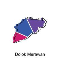 mapa ciudad de dolok merawan, mapa provincia de norte Sumatra ilustración diseño, mundo mapa internacional vector modelo con contorno gráfico bosquejo estilo aislado en blanco antecedentes