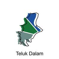 mapa ciudad de Teluk dalam mundo mapa internacional vector con contorno diseño plantilla, adecuado para tu empresa