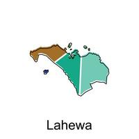 Map City of Lahewa High detailed illustration design, North Sumatra map, World map country vector illustration template