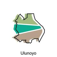 map City of Ulunoyo World Map International vector with outline Design Template, suitable for your company