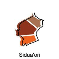 map City of Sidua Ori design template, vector symbol, sign, outline illustration.