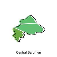 Map City of Central Barumun High detailed illustration design, North Sumatra map, World map country vector illustration template