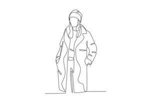 A woman wearing beautiful winter clothes vector