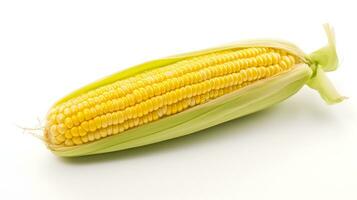 A Fresh and Juicy Yellow Corn on the Cob with Green Husk photo