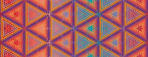 Seamless abstract multi colored purple, orange, yellow, viridian green, red textured kaleidoscope pattern. Symmetrical geometric ornament for packaging design, wrapping paper, wallpaper, background. vector