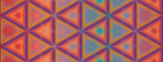 Seamless abstract multi colored purple, orange, yellow, viridian green, red textured kaleidoscope pattern. Symmetrical geometric ornament for packaging design, wrapping paper, wallpaper, background. vector