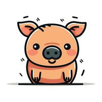 Cute piggy cartoon vector illustration. Cute pig character.