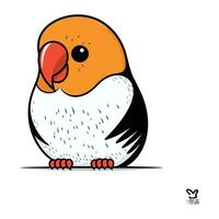 Cute parrot. Hand drawn vector illustration on white background.