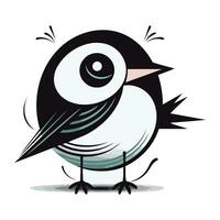 funny cartoon bird on a white background. vector illustration. eps