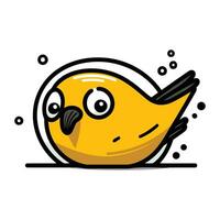 Cute cartoon bird. Vector illustration isolated on a white background.