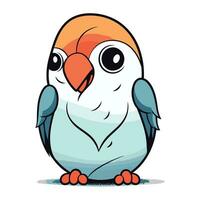 Cute cartoon parrot isolated on white background. Vector illustration.