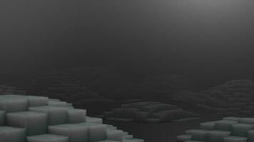 3d shapes moving seamless video. Background of dark smooth seamless animated squares video