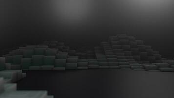 3d shapes moving seamless video. Background of dark smooth seamless animated squares video