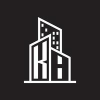 ki real inmuebles logo con edificio estilo , real inmuebles logo valores vector