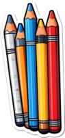 Couleur des crayons autocollant, png, transparent Contexte ai génératif png