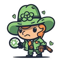 Cute Cartoon Leprechaun Boy Vector Character Illustration.