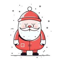 Cute Santa Claus. Merry Christmas and Happy New Year. Vector illustration