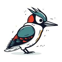 Woodpecker vector illustration. Hand drawn doodle bird.