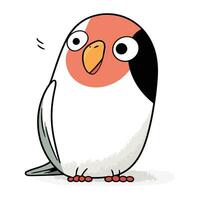 Cute cartoon penguin on a white background. Vector illustration.