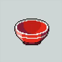 Pixel art illustration Bowl. Pixelated Bowl. Bowl food pixelated for the pixel art game and icon for website and video game. old school retro. vector