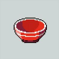 píxel Arte ilustración bol. pixelado bol. cuenco comida pixelado para el píxel Arte juego y icono para sitio web y vídeo juego. antiguo colegio retro vector