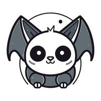 linda pequeño murciélago kawaii personaje icono vector ilustración icono de diseño
