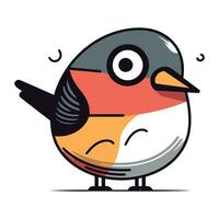 Funny little bird with big eyes. Vector illustration in cartoon style.