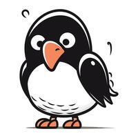 Cute penguin cartoon vector illustration isolated on a white background.