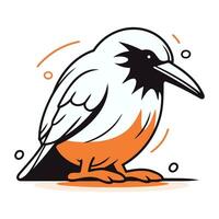 Crow bird vector illustration. doodle style. hand drawn sketch for your design