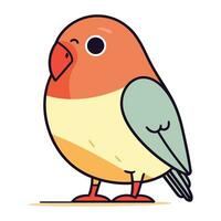 Cute cartoon parrot. Colorful vector illustration in flat style