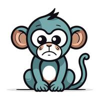 Monkey Cartoon Character Vector Illustration. Cute Animal Cartoon Character