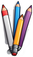 Couleur des crayons autocollant, png, transparent Contexte ai génératif png