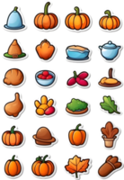 thanksgiving food icons set ai generative png