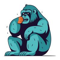 Gorilla. Isolated on white background. Vector illustration.