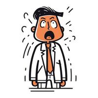 Frightened man. vector illustration in flat cartoon style. Stressed businessman.