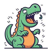 Cute cartoon crocodile. Vector illustration. isolated on white background.