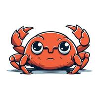 Cute cartoon crab. Vector illustration. Isolated on white background.