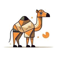 Cute camel cartoon vector illustration. Cute camel character in flat style.