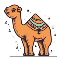 Camel. Hand drawn vector illustration in doodle style.