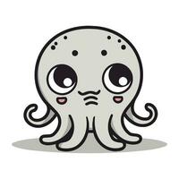 Cute Octopus Cartoon Mascot Character Vector Illustration.