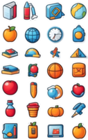 a set of colorful icons on a transparent background  ai generative png