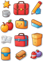 office supplies icon set, illustration ai generative png