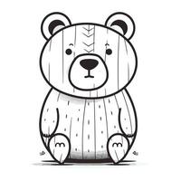 Hand drawn cute cartoon bear. Vector illustration. Cute animal.