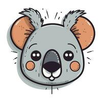 cute koala head kawaii character icon vector illustration design