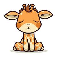 linda jirafa dibujos animados mascota personaje vector ilustración.