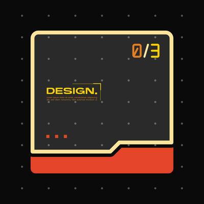 Futuristic element with retro color vector illustration. Vintage frame decoration.