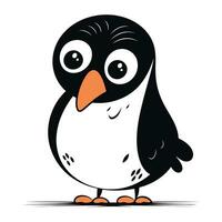 Cute penguin isolated on a white background. Vector illustration.