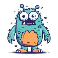 Funny cartoon monster. Vector illustration isolated on a white background.