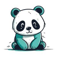 Cute cartoon panda. Vector illustration of a panda.